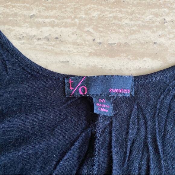 Black Lightweight Tank Top Lace Detail High Low Sides K2 - Picture 3 of 6